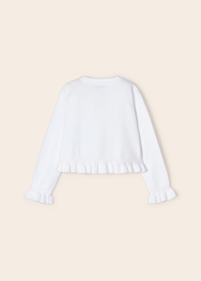 Cardigan Tricot Traforato In Cotone Sostenibile Bambina MAYORAL 3345 - MAYORAL - Luxury Kids