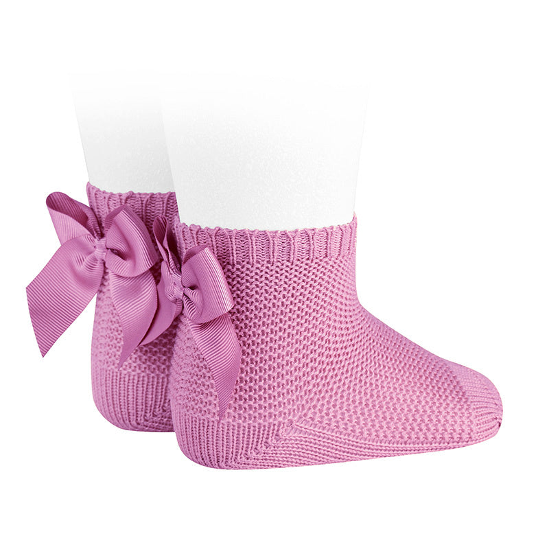 Kurze Socken mit Krausrippen und Schleife für Baby-Mädchen CONDOR 2007