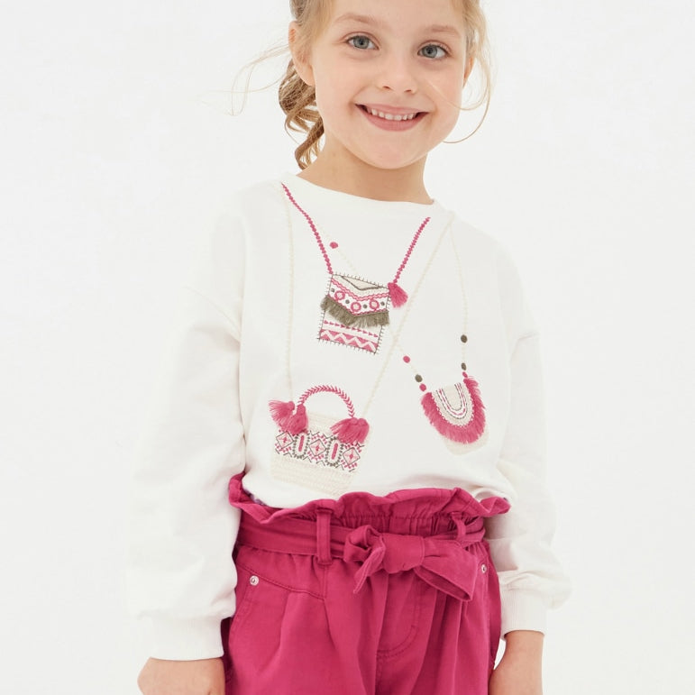 Felpa Con Applicazioni In Cotone Sostenibile Bambina MAYORAL 3435 - MAYORAL - Luxury Kids
