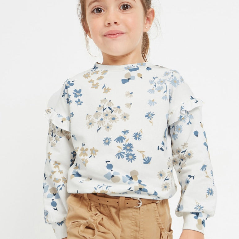 Felpa Stampata Con Volant Bambina MAYORAL 3436 - MAYORAL - Luxury Kids