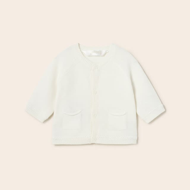 Cardigan Tricot In Filo Di Cotone Sostenibile Neonato MAYORAL 1360 - MAYORAL - Luxury Kids