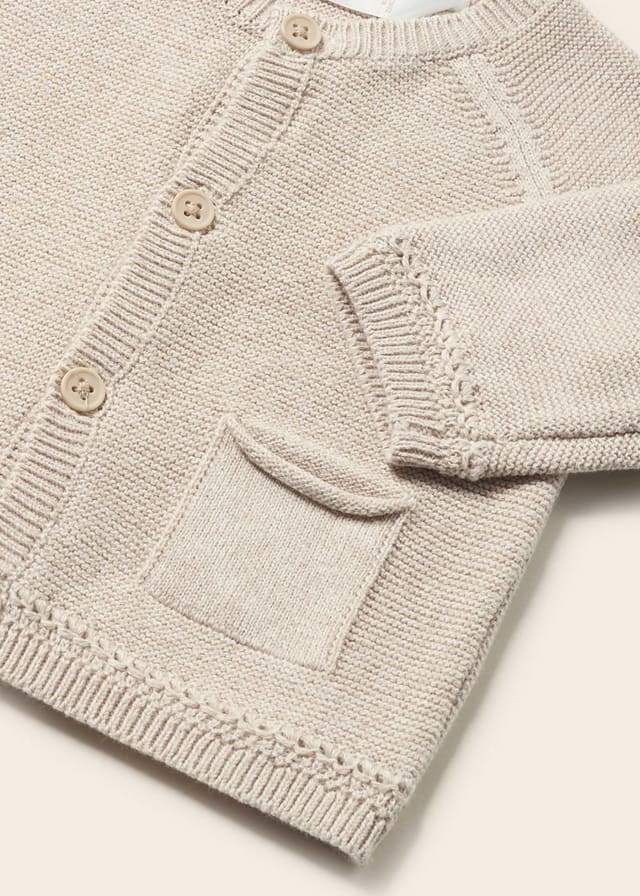 Cardigan Tricot In Filo Di Cotone Sostenibile Neonato MAYORAL 1360 - MAYORAL - Luxury Kids