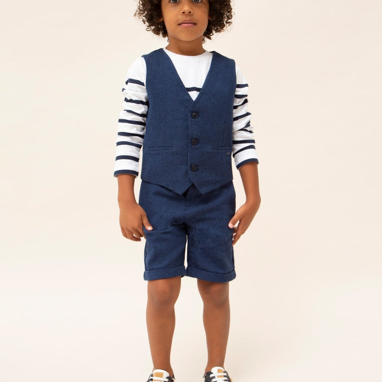 Gilet In Misto Lino Bambino MAYORAL 3349 - MAYORAL - Luxury Kids