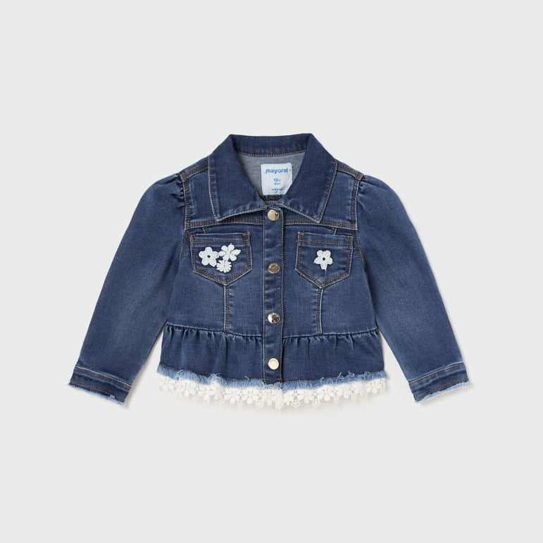 Giubbino In Denim Con Volant Neonata MAYORAL 1408 - MAYORAL - Luxury Kids