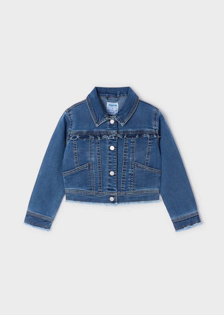 Giubbino In Denim Con Volant Bambina MAYORAL 3440 - MAYORAL - Luxury Kids