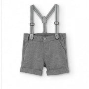 Bermuda In Punto Milano Con Bretelle Neonato BOBOLI 715070 - BOBOLI - LuxuryKids