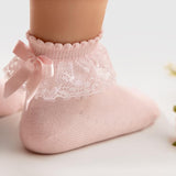 Calzino Corto In Filo Di Cotone Con Pizzo Neonata MEIA PATA 3003S
