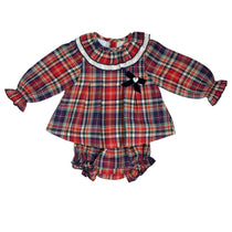 Abito Scozzese Con Culotte In Caldo Cotone Neonata GRANLEI 281 - GRANLEI - LuxuryKids
