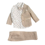 Eleganter Anzug mit Jacke aus Leinenmischung für Neugeborene BUFI M0039A