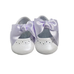 Scarpe Da Culla Modello Ballerina In Pelle Con Fiocco In Raso Neonata PANYNO A3203 - PANYNO - Luxury Kids