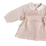 Tutina Spezzata In Filo Di Cotone Rosa Neonata CREAZIONI LUANA 1042 - CREAZIONI LUANA - Luxury Kids
