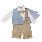 Completo Elegante In Velluto con Gilet Neonato LA SARTORIA DEI PICCOLI L240 - LA SARTORIA DEI PICCOLI - LuxuryKids
