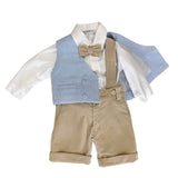 Completo Elegante In Velluto con Gilet Neonato LA SARTORIA DEI PICCOLI L240 - LA SARTORIA DEI PICCOLI - LuxuryKids