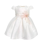 Abito Elegante Mezza Manica In Mikado Bianco Neonata MIMILU' 328BB - MIMILU' - Luxury Kids
