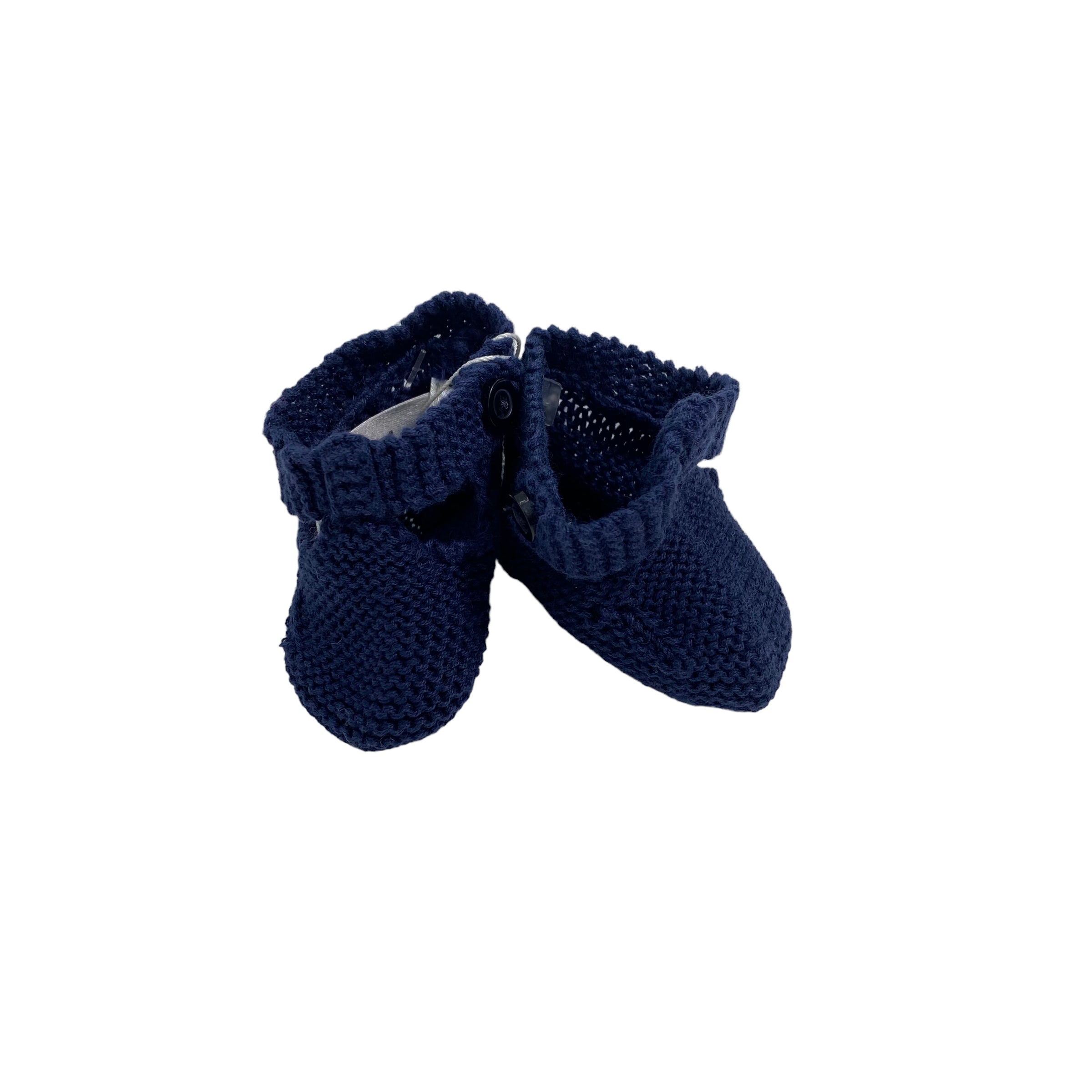 Calzino Scarpetta In Filo Di Cotone Blu Neonato DR KID DK147 - DR KID - Luxury Kids