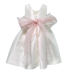 Abito Elegante Smanicato In Mikado Bianco Bambina MIMILU' 609 - MIMILU' - Luxury Kids
