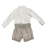 Completo Elegante In Lino Con Bermuda E Camicia Bambino MIMILU' 588 - MIMILU' - Luxury Kids