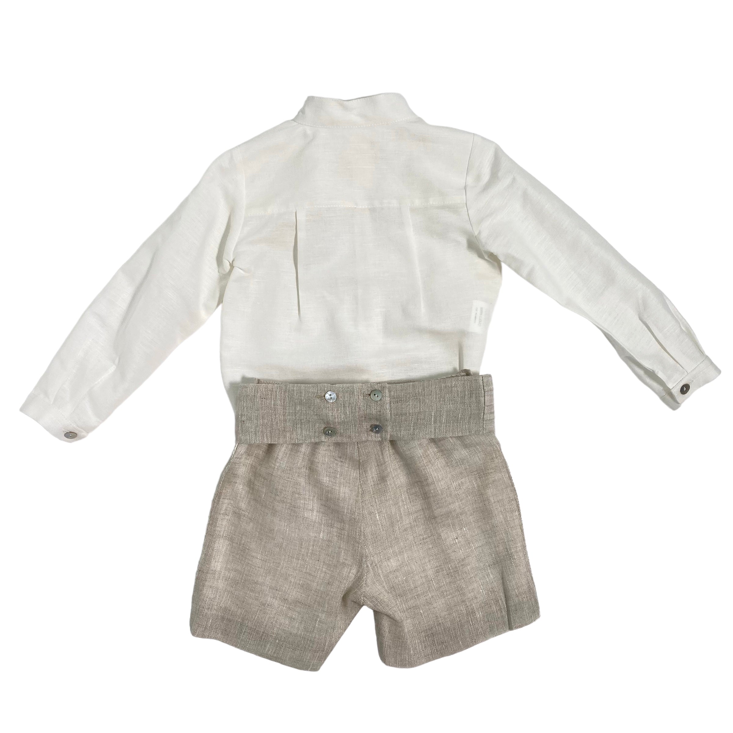 Completo Elegante In Lino Con Bermuda E Camicia Bambino MIMILU' 588 - MIMILU' - Luxury Kids