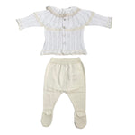 Tutina Spezzata In Filo Di Cotone Traforata Neonata DR KID DK161 - DR KID - Luxury Kids