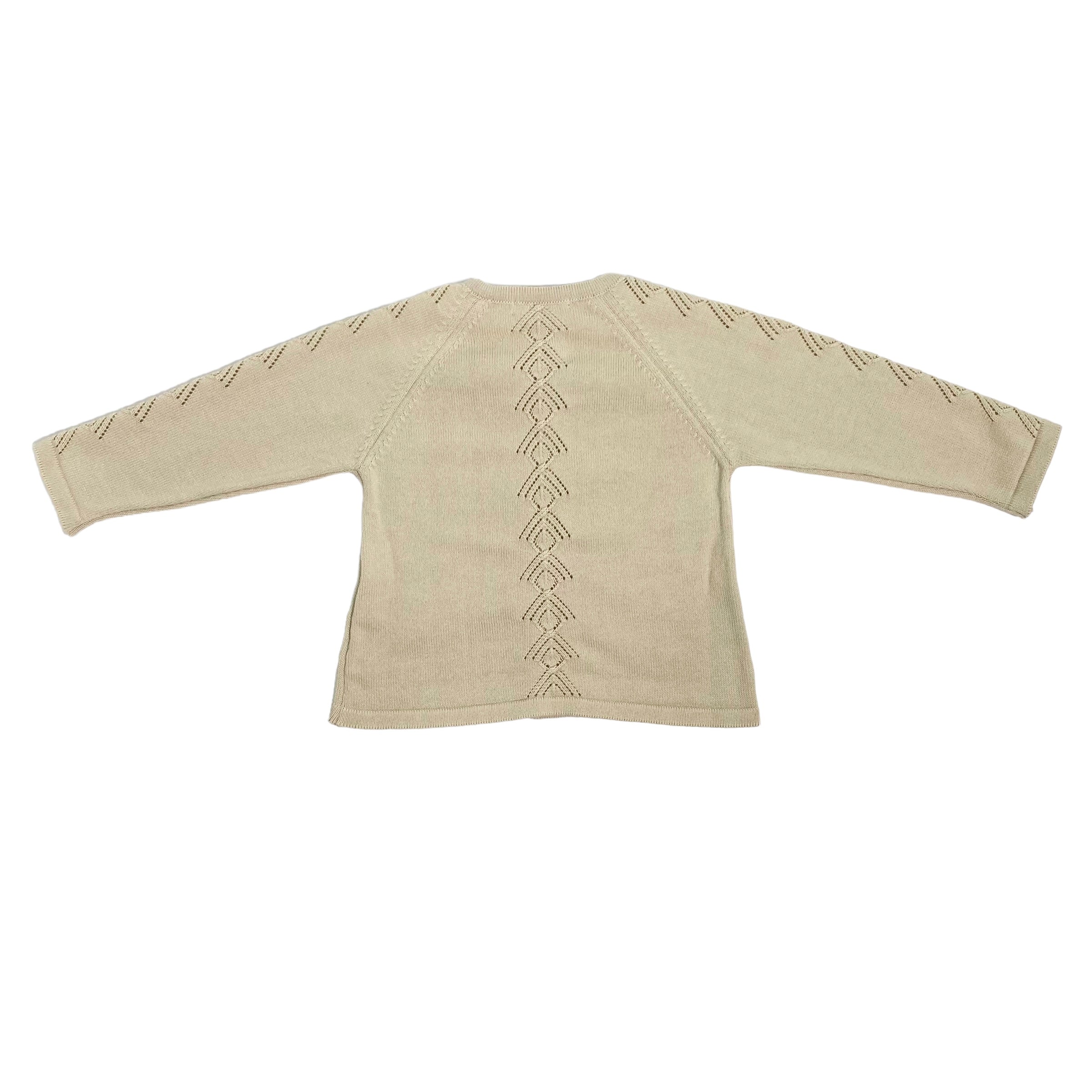 Cardigan In Filo Di Cotone Beige Neonato/a DR KID DK206 - DR KID - Luxury Kids