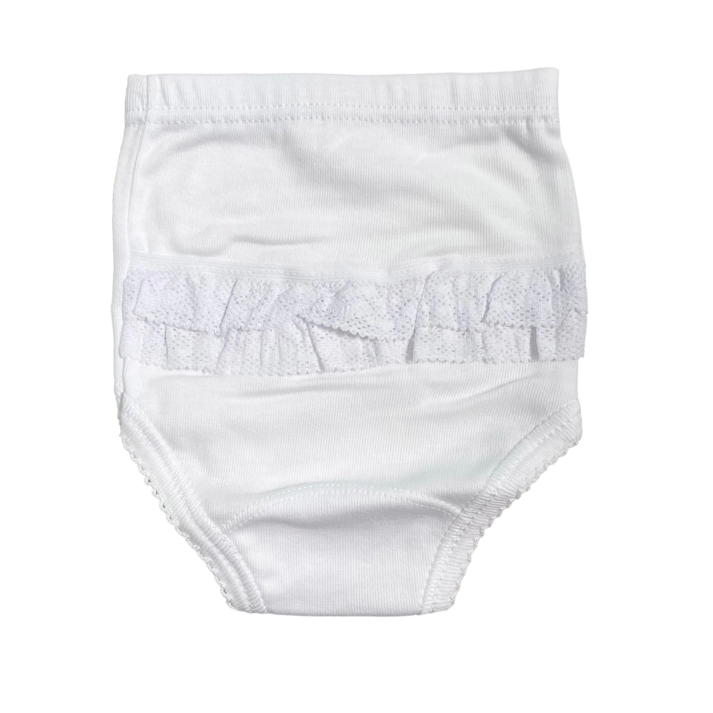 Baumwoll-Culottes mit Rüschen für neugeborenes Mädchen CALAMARO 01671