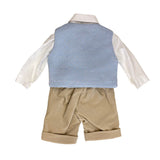 Completo Elegante In Velluto con Gilet Neonato LA SARTORIA DEI PICCOLI L240 - LA SARTORIA DEI PICCOLI - LuxuryKids