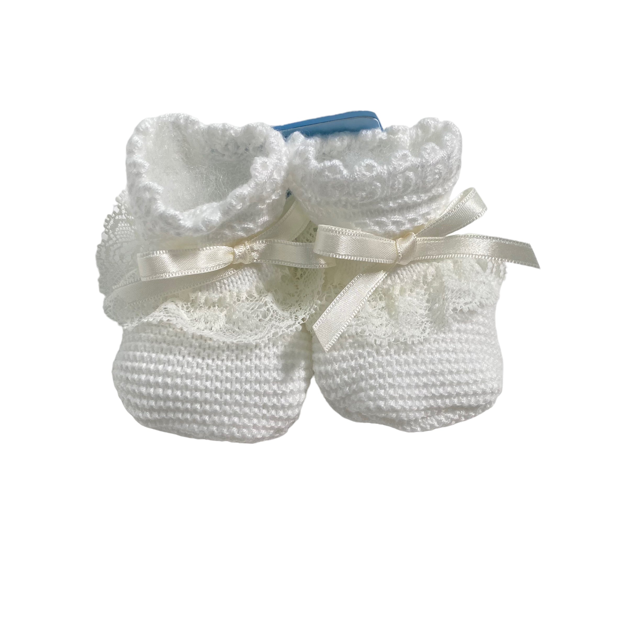 Calzino Scarpetta In Filo Di Cotone Con Pizzo Neonata GRANLEI 168 - GRANLEI - Luxury Kids