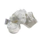 Scarpe Da Culla Modello Ballerina In Tessuto Con Pizzo Neonata BABY CHIC 2627 - Baby Chic - Luxury Kids