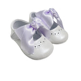 Scarpe Da Culla Modello Ballerina In Pelle Con Fiocco In Raso Neonata PANYNO A3203 - PANYNO - Luxury Kids