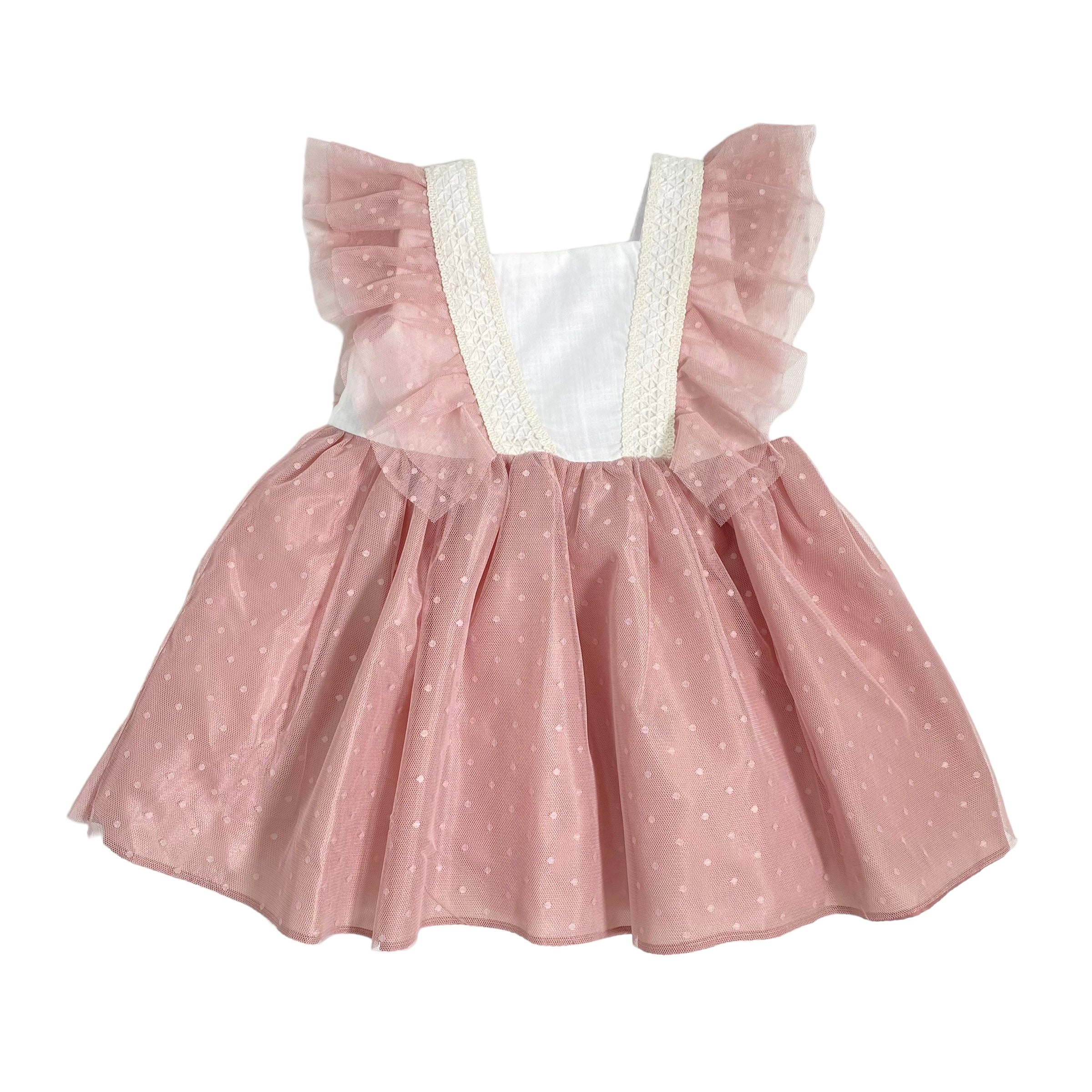 Abito Smanicato In Tulle Elegante Neonata YOEDU 0502 - YOEDU - Luxury Kids