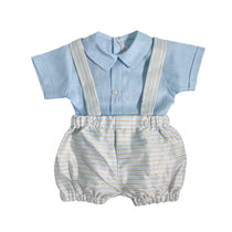 Completo In Lino Con Salopette E Camicia Neonato LA SARTORIA DEI PICCOLI LPB304 - LA SARTORIA DEI PICCOLI - Luxury Kids