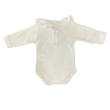 Body Manica Lunga Con Collo Volante in Caldo Cotone Neonata Babidu 1117BO - BABIDU - LuxuryKids