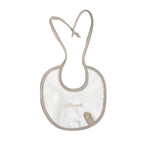 Bavetta In Lino Bianca E Beige Neonato NINNAOH E23273 - NINNAOH - Luxury Kids