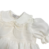 Pagliaccetto Battesimale In Organdis Di Seta Avorio Neonata PICCOLA GIUGGIOLA PALINURO - PICCOLA GIUGGIOLA - Luxury Kids