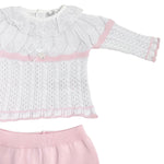 Tutina Spezzata In Filo Di Cotone Traforata Neonata DR KID DK161 - DR KID - Luxury Kids