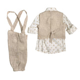 Eleganter Anzug aus Leinenmischung für Neugeborene BUFI M0040A