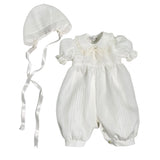 Pagliaccetto Battesimale In Organdis Di Seta Avorio Neonata PICCOLA GIUGGIOLA PALINURO - PICCOLA GIUGGIOLA - Luxury Kids