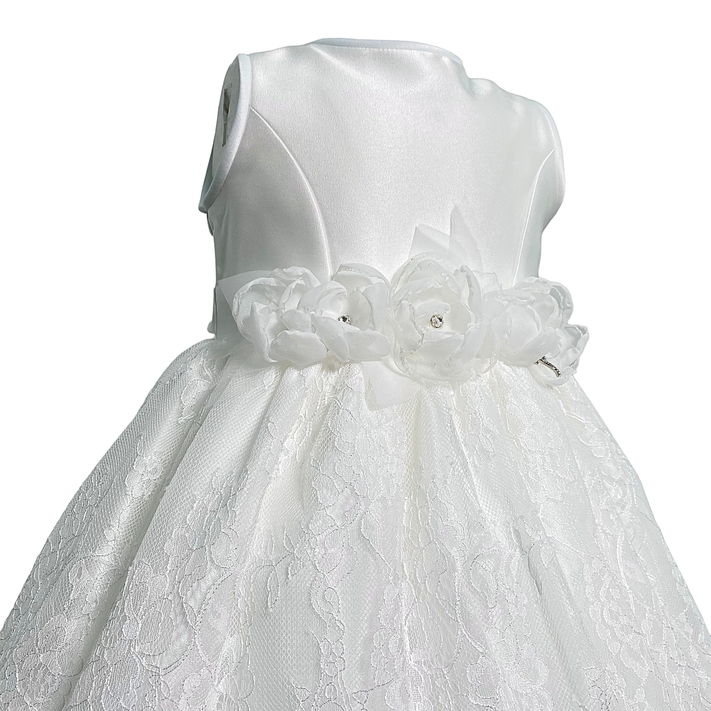 Abito Elegante Battesimale In Raso E Pizzo Neonata PETIT 2015786 - PETIT - Luxury Kids