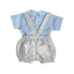 Completo In Lino Con Salopette E Camicia Neonato LA SARTORIA DEI PICCOLI LPB304 - LA SARTORIA DEI PICCOLI - Luxury Kids