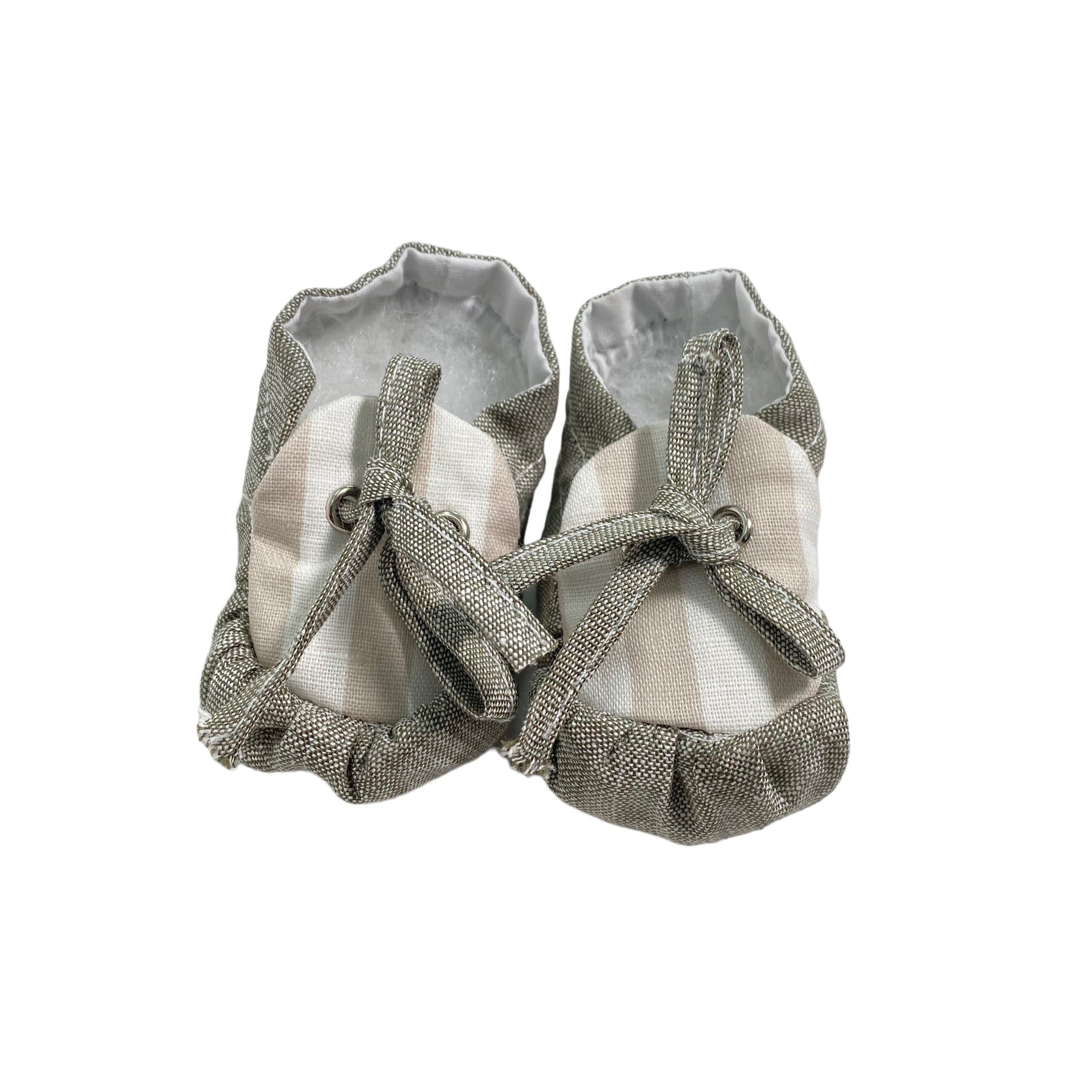 Scarpe Da Culla In Lino Neonato LA SARTORIA DEI PICCOLI LSC301 - LA SARTORIA DEI PICCOLI - Luxury Kids