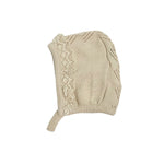 Cuffia In Filo Di Cotone Traforata Beige Neonata DR KID DK208 - DR KID - Luxury Kids