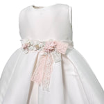Abito Elegante Smanicato In Mikado Bianco Neonata MIMILU' 330BB - MIMILU' - Luxury Kids