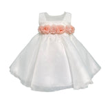 Abito Elegante Smanicato In Organza Neonata NINNAOH E23AB416 - NINNAOH - Luxury Kids