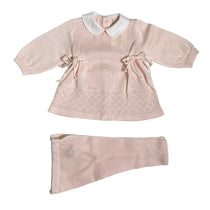 Tutina Spezzata In Filo Di Cotone Rosa Neonata CREAZIONI LUANA 1042 - CREAZIONI LUANA - Luxury Kids