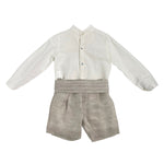 Completo Elegante In Lino Con Bermuda E Camicia Bambino MIMILU' 588 - MIMILU' - Luxury Kids