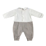 Tutina Intera In Cotone E Tessuto Operato Neonato TETO E TATTA TU4881 - TETO E TATTA - Luxury Kids