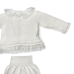 Tutina Spezzata In Tessuto Anallergico Panna Neonata GRANLEI 159 - GRANLEI - LuxuryKids