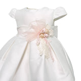 Abito Elegante Mezza Manica In Mikado Bianco Neonata MIMILU' 328BB - MIMILU' - Luxury Kids