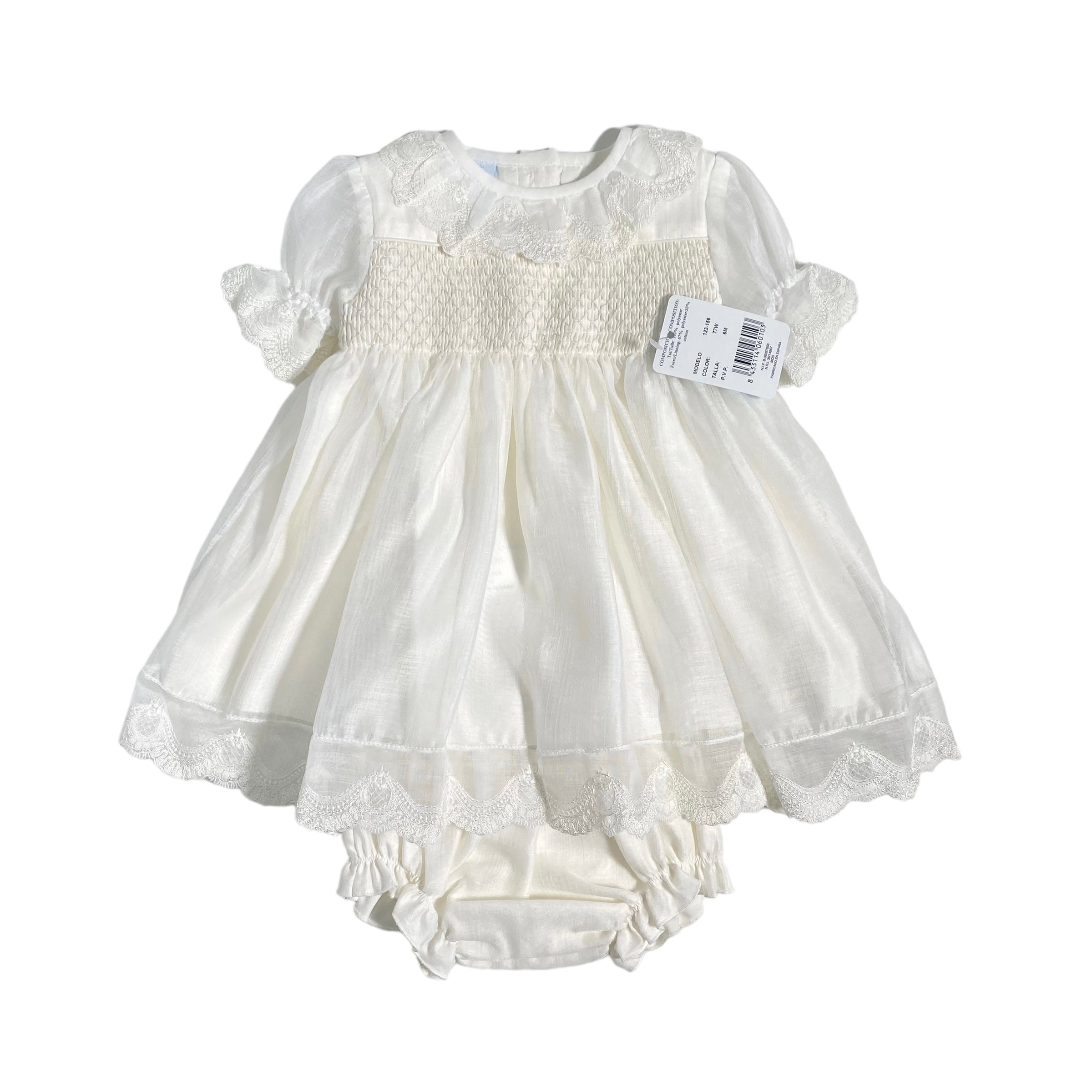 Abito Elegante Battesimale Con Culotte Neonata GRANLEI 156 - GRANLEI - Luxury Kids