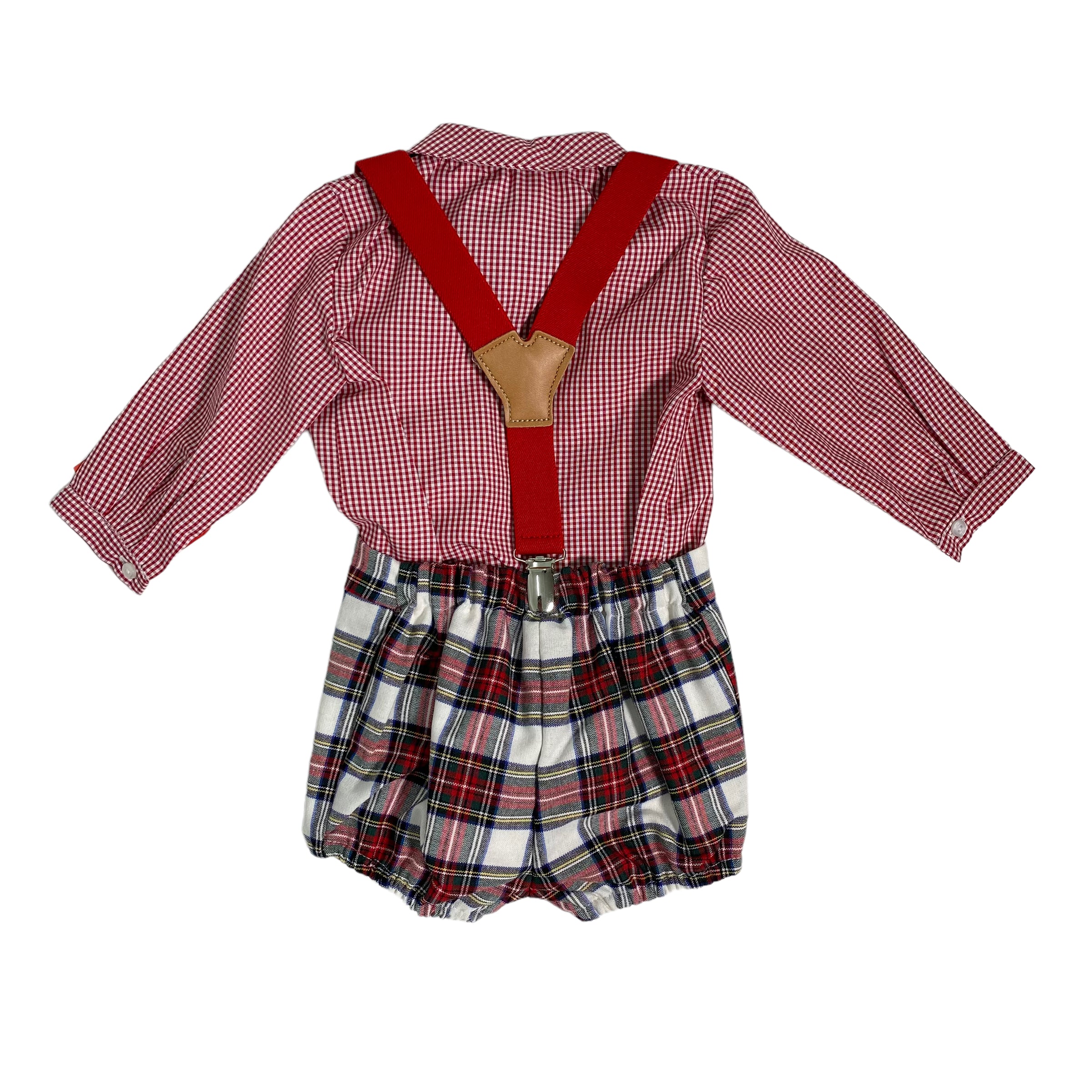 Completo Con Salopette Scozzese Neonato DEL SUR 1871 - DEL SUR - LuxuryKids